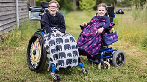 Children in wheelchairs with BundleBean covers